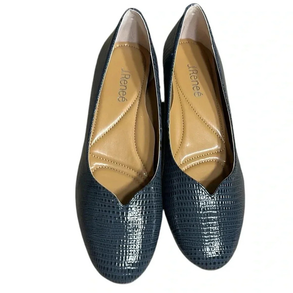 J.Renee BAMBALINA  ,women shoes ,animal print, blue,black,1” heel,NIB,career - Picture 9 of 14